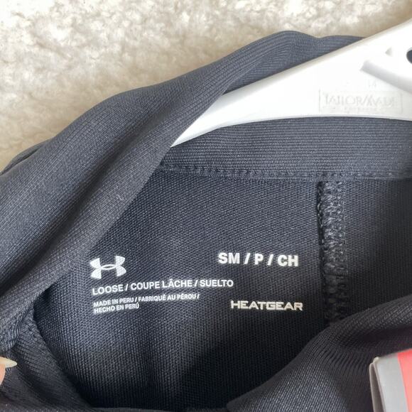 NWT Under Armour Polo Shirt Womens Small Black Viking Logo Golf Loose Fit NEW - Picture 15 of 16